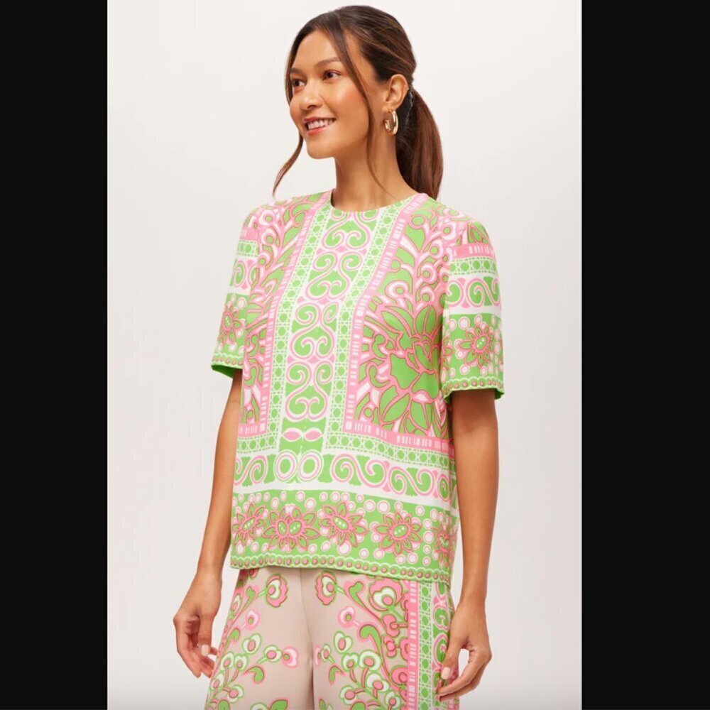 Trina Turk Riggs Short-Sleeve Top - Petra Floral S NWT